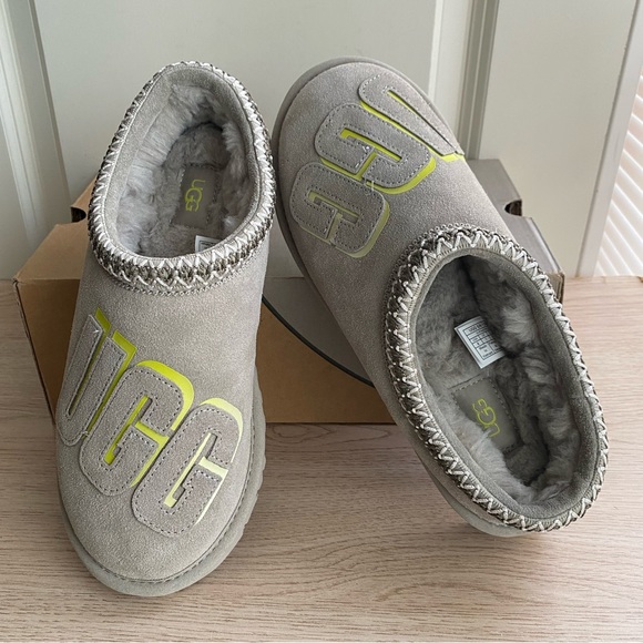 UGG Men's Tasman Grey/Green Graphic Shadow Slipper - M 8- W 9.5 - Picture 3 of 11